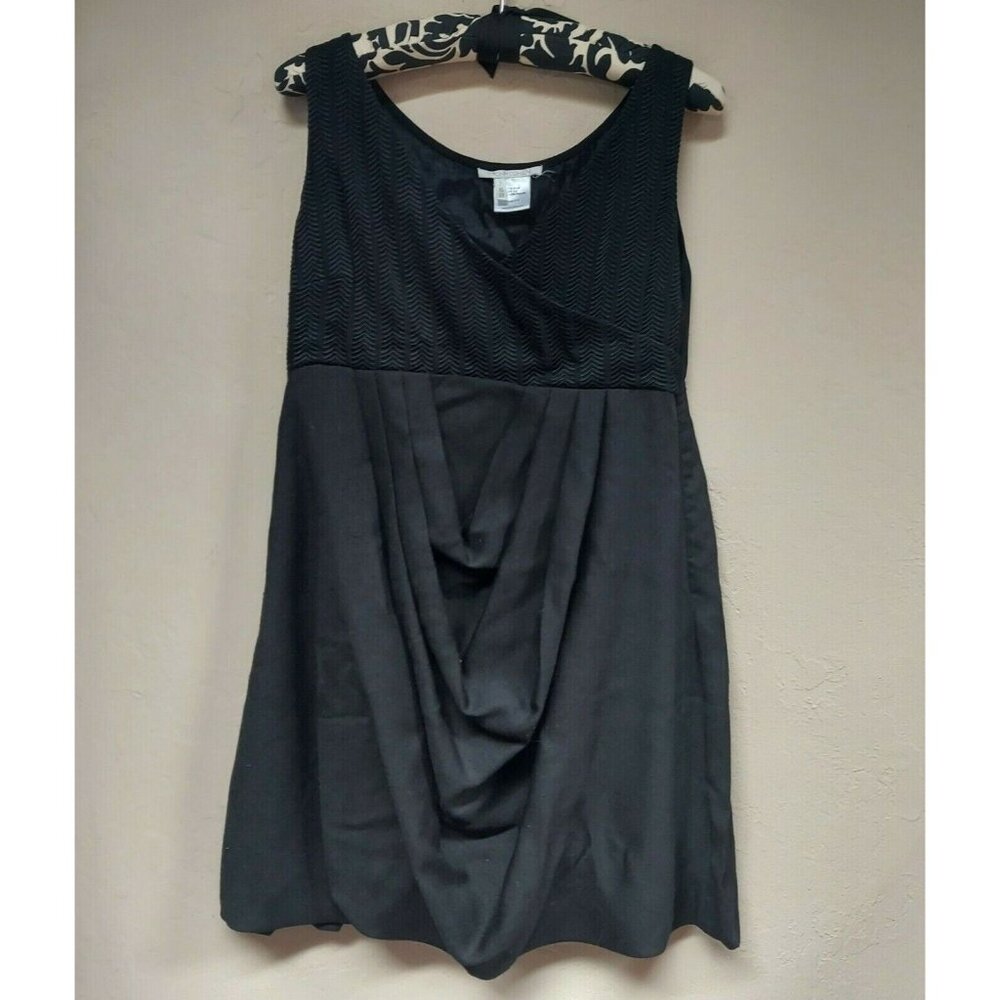 Tony Cohen Womens Wrap Front Drape/Pleated Dress Black Size 2 / XS Sleeveless